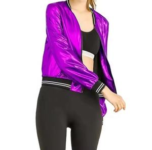 Sublimación Impreso Mujeres Alta Calidad Mejor Precio Bomber Shine Última Elegante Personalizada Recortada Tallas grandes Chaqueta de moda para mujer - Product Image 2