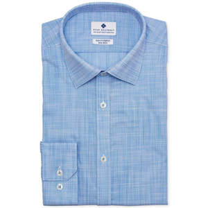 Camicia da Uomo Ryan Seacrest Distinction Ultimate Slim-Fit Performance Stretch 100% Cotone Non-Stiro Blu - Taglia 14.5X32-33 - Product Image 1