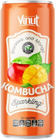 Boisson gazeuse au thé noir frais Kombucha 250 ml fabriquée au Vietnam, marque Vinut, saveur Pamplemousse et Miel (en conserve)