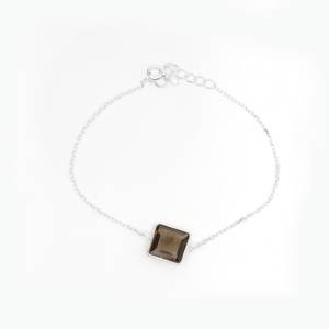 Handmade <b>925</b> <b>Sterling</b> <b>Silver</b> <b>Bracelet</b> Natural Smoky Quartz Brown Gemstone Fashionable <b>Silver</b> Jewelry Bangle Gift - Product Image 3