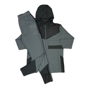 Conjunto Deportivo de 2 Piezas Personalizado Unisex de Verano, 100% Algodón, Estampado, Transpirable, con Ribete Reflectante, Chaqueta Corta Negra de Manga Larga - Product Image 1