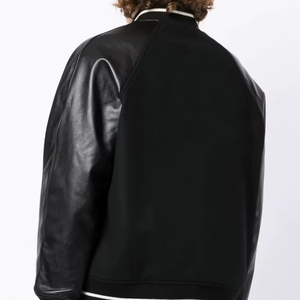 Vente de gros Veste universitaire High Street en toile pour hommes avec col montant Veste Letterman - Product Image 4