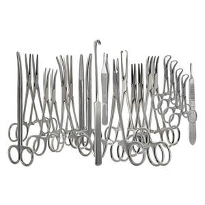 22 Pcs Stainless Steel <b>Veterinary</b> <b>Surgical</b> <b>Instruments</b> Set Manual Kelly Forceps Mosquito Hemostats Rochester Pean Backhaus MOL - Product Image 1