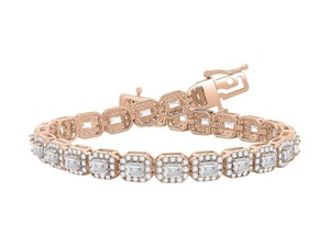 New Emerald Cut Diamond Halo Designer <b>Bracelet</b> 7.00 Ct F-G Color Lab Grown Diamond In Platinum Wedding Anniversary Gift - Product Image 3