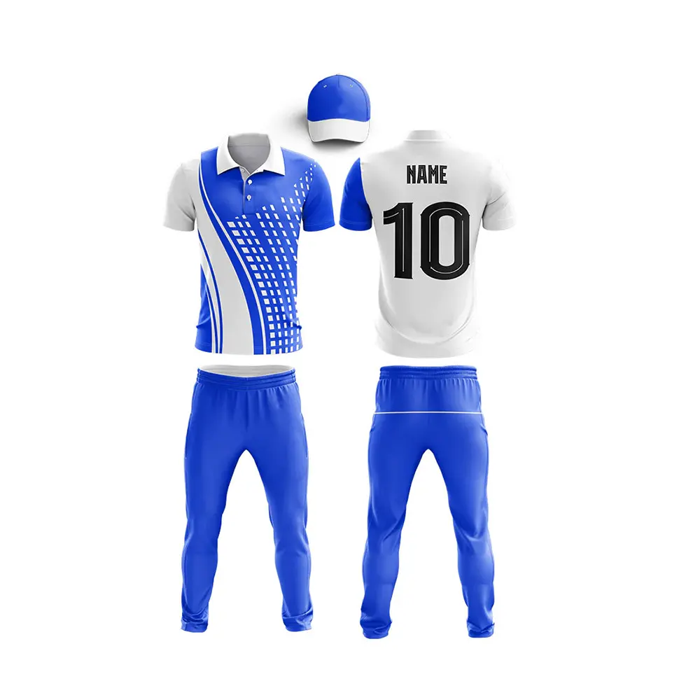Por encargo su propio diseño deportes al aire libre desgaste 2022 poliéster Material hombres Cricket uniforme en venta