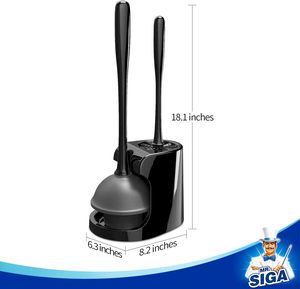 MR.SIGA Juego de Desatascador y Cepillo para Inodoro, Negro, 2 Unidades - Product Image 3