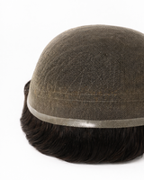 Prothèse capillaire complète en dentelle pour hommes, système de remplacement capillaire personnalisé pour hommes, cheveux indiens Remy, fournisseur en gros de dentelle française
