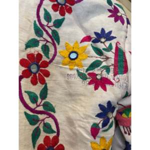 Manteau brodé réversible vintage - Col montant, fermeture éclair à bouton unique, tissu tissé respirant, manches longues, taille M - Product Image 4