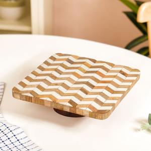 Plateau de service rond en bois d'acacia Sunshine Lazy Susan 12 cm Plateau en bois rond - Product Image 1