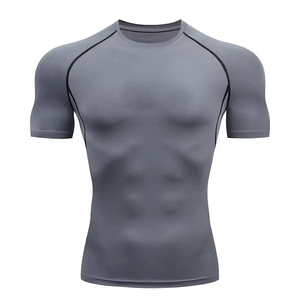 Camiseta de gimnasio de compresión de calidad superior para hombre, camiseta de entrenamiento físico transpirable de secado rápido, ropa deportiva al por mayor - Product Image 2