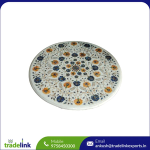 Modern White Marble Inlay Wood Coffee/<b>Dining</b> <b>Table</b> for Home Living Room Kitchen and Bedroom Use <b>Glass</b> Material Furniture - Product Image 6