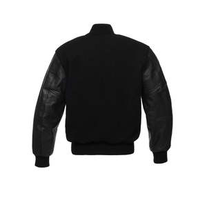 Noir et rouge couleur cuir manches Baseball vestes vêtements pour hommes veste vêtements de sport adulte collège nouveau Style hiver - Product Image 6