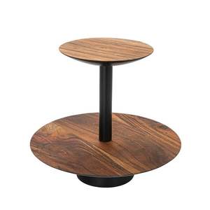 Plateau de service rond en bois en gros d'usine avec support de base pour servir des gâteaux et autres friandises - Product Image 1