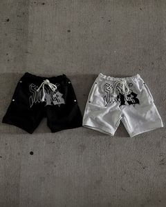 Bermuda vintage délavé à l'acide unisexe 100% toile de coton taille élastique respirant motif solide à séchage rapide - Product Image 4