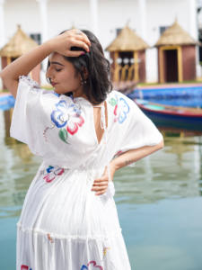 Flowy <b>White</b> Floral Lace <b>Maxi</b> Boho Summer Long <b>Dress</b> Lightweight Resort Wear Stylish Lace Gown Flowy <b>White</b> Floral Lace - Product Image 4