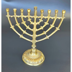 เชิงเทียนทองเหลือง7สาขาคุณภาพดีพร้อมเชิงเทียนดาวแบบดั้งเดิมสำหรับ Hanukkah shabbat และของตกแต่งบ้าน - Product Image 3