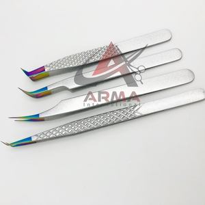 Pinzas de extensión de pestañas de volumen de 90 grados de alta calidad de Venta caliente Pinzas de pestañas puntiagudas de acero inoxidable con logotipo personalizable - Product Image 5