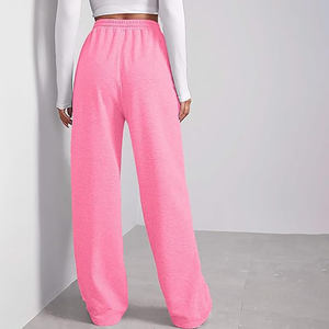 Vente en gros de pantalons pour femmes de luxe personnalisés en rose foncé pantalons en cachemire doux pour femmes vêtements pour femmes de grande taille - Product Image 2
