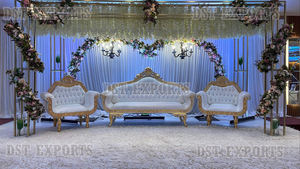 Sofá DE BODA tallado en madera con acabado dorado de lujo, muebles de boda tallados de gama alta para novia y novio real, sofá, silla, eventos, Londres - Product Image 3