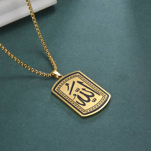 Colgante de collar de Paz de cadena de eslabones chapada en oro de acero inoxidable para hombres católicos religiosos al por mayor - Product Image 3