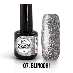 UV LED Glitter Gel Polish Color - Made in EU - CPNP - Silver - Gel Polish BlingOh! 07 - 12 ml - Mystic Nails - Product Image 1