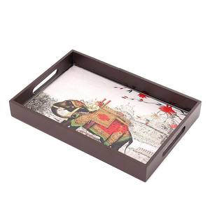 Bandeja decorativa de madera para servir con bandeja de regalo - impresión personalizada minimalista en esmalte - artículo de moda - Product Image 1