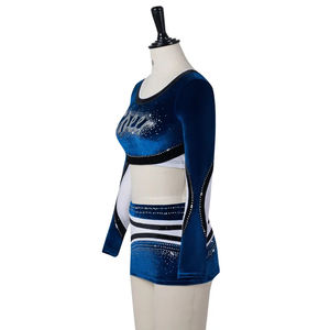 Tenues de cheerleading pour filles prêtes pour la compétition |   Tenue de cheerleading imprimée haute performance avec strass, coupe personnalisée, 100% polyester - Product Image 2