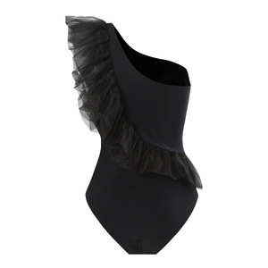2025 européen américain femmes une <span class=keywords><strong>pièce</strong></span> taille haute <span class=keywords><strong>Bandeau</strong></span> <span class=keywords><strong>maillot</strong></span> <span class=keywords><strong>de</strong></span> <span class=keywords><strong>bain</strong></span> une épaule volants mince longue jupe à la main rayé - Product Image 5
