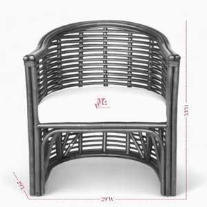 Chaise longue d'intérieur en rotin brun Chaise avec accoudoirs en rotin Chaise en rotin pour meubles de salon au meilleur prix du marché - Product Image 4