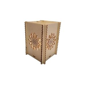 ขาตั้งปากกาไม้มีดีไซน์ตัดดอกไม้ลายดอกไม้สำหรับบ้านสำนักงานดีไซน์แกะสลักลายดอกไม้ - Product Image 2