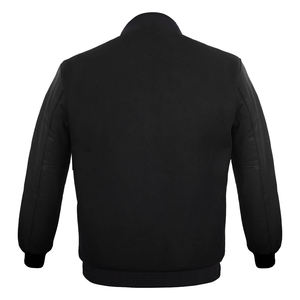 เสื้อแจ็กเก็ตทีมโรงเรียนแขนเสื้อหนังสีดำปักลายคู่สีดำเสื้อแจ็กเก็ตผู้ชายเสื้อแจ็กเก็ตเลตเตอร์ - Product Image 6