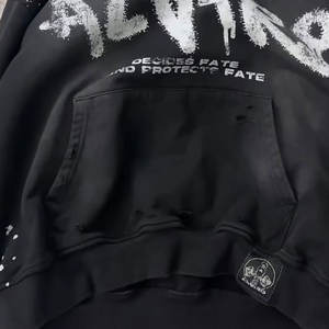 Sweat à capuche vintage personnalisé 500gsm en éponge française de haute qualité, grande taille, fabrication de vêtements, sweat à capuche lourd - Product Image 6