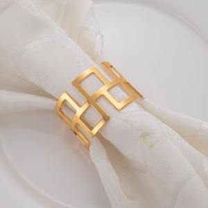 Bloc Design or et argent porte-serviette pour décor de table élégant événements de mariage hôtel salle à manger élégant Serviette Accent - Product Image 6