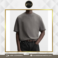 Camiseta de Hombre de Algodón 100% de Alta Calidad, Cuello Redondo, Manga Corta, Hombros Caídos, Transpirable, Cómoda para el Verano
