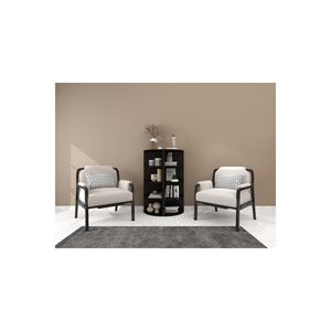 ชั้นวางของเข้ามุมแบบโมดูลาร์ 4 ชั้น สีดำ ดีไซน์ทันสมัย ทำจากแผ่นชิพบอร์ด แบบถอดประกอบได้ สำหรับห้องนั่งเล่น - Product Image 4