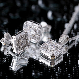 รูปทรงเรขาคณิตสี่เหลี่ยมออกแบบเงาเหลี่ยมหินเสน่ห์สร้อยคอตุรกีแฮนด์เมดขายส่ง925เครื่องประดับเงินสเตอร์ลิง - Product Image 4