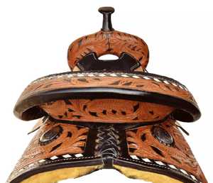 Selle de course occidentale de style anglais de haute qualité | Cuir et matériaux synthétiques pour le trail, le plaisir et l'équitation - Product Image 4