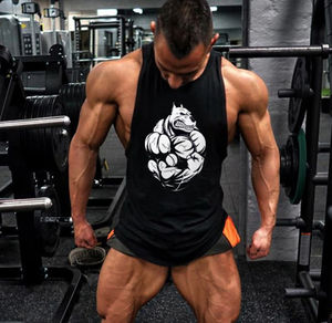 OEM Wholesale Custom Logo Size and Colour Chenille Embroidery Digital Printing logo OEM <b>Men</b> <b>Gym</b> <b>Vest</b> Sport Singlets With Pocket - Product Image 3