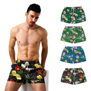 Shorts de bain en polaire unie pour hommes, personnalisables en gros, respirants, séchage rapide, pour l'été, l'entraînement, la plage, style urbain, avec cordon de serrage - Product Image 6