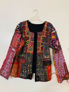 Boho Banjara แจ็คเก็ตกับวินเทจแพทช์ทำงานสำหรับผู้หญิง - Product Image 3