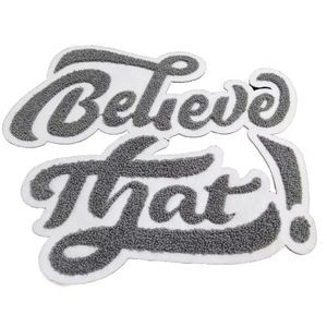 Diseño gratuito Venta al por mayor 3D logotipo personalizado Chenille parches hierro grande prensa de calor toalla letras de tela para uso de sombrero - Product Image 6