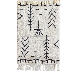 Alfombra de baño de algodón 100% de diseño moderno, alfombrilla de baño de hotel antideslizante suave y absorbente, duradera para uso en el baño - Product Image 3