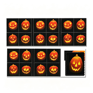 Pegatinas moradas con temática estadounidense: regalos creativos de Halloween, stock al por mayor disponible localmente, con diseños retro y temas atemporales. - Product Image 5