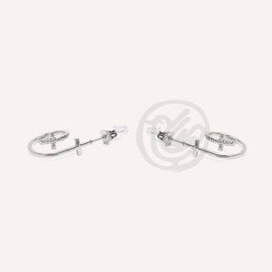 Pendientes de Aro Cruzados de Acero Inoxidable YFB E227 P, Elegantes con Dije de Fe, Joyería Fina - Product Image 2