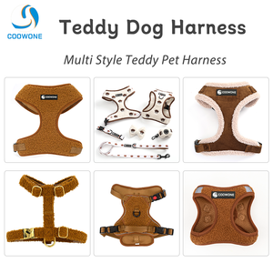 Kerah anjing mewah dipersonalisasi beludru Teddy pengekang anjing French Bulldog Sherpa Set <span class=keywords><strong>Harness</strong></span> hewan peliharaan perlengkapan hewan peliharaan - Product Image 3