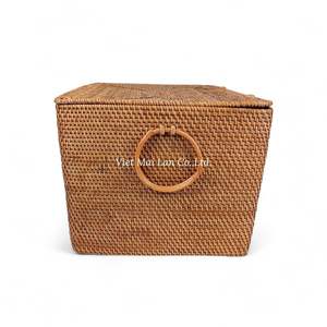 Cesta de Almacenamiento de Ratán Hecha a Mano, Solución Ecológica de Fibra Natural para la Organización y Decoración del Hogar - Product Image 4