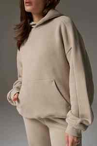 Conjunto Deportivo de 2 Piezas con Sudadera con Capucha y Pantalones Deportivos Holgados, 100% Algodón, Estilo Casual, Nuevo y Popular en 2026, con Logotipo Personalizado Impreso, OEM - Product Image 3