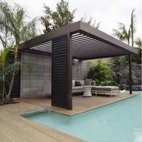 Pergola Bioclimatique Moderne d'Extérieur en Aluminium à Lames Orientables avec Écran Motorisé, Tailles 3x3m, 3x4m, 4x4m, 6x4m, Vente en Gros Usine, Ensemble Jardin