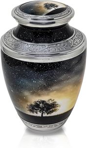 Elegant Art Deco Aluminium Cremation Urn Tabletop <b>Vase</b> Size S for Home Burial <b>Memorial</b> for Dad's Ashes Adult Male Use - Product Image 6