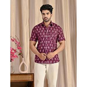 Chemise à manches courtes pour homme, imprimé floral, coton respirant, popeline et satin, taille XL, offre ODM - Product Image 3